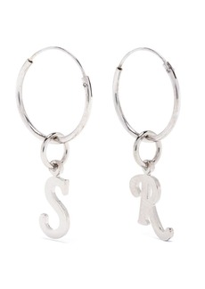 Raf Simons logo-charm hoop earrings