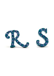 Raf Simons logo-lettering rhinestone stud earrings
