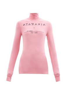 Raf Simons - Ataraxia-print Roll-neck Jersey Long-sleeved Top - Womens - Pink