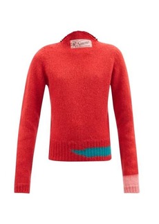 Raf Simons - High-neck Wool-blend Sweater - Womens - Red
