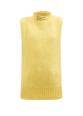Raf Simons - High-neck Wool-blend Sweater Vest - Womens - Yellow