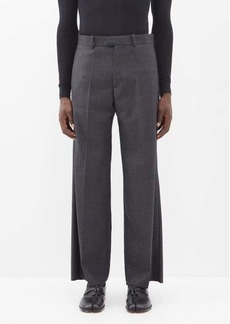 Raf Simons - Logo-patch Wool Trousers - Mens - Black Grey