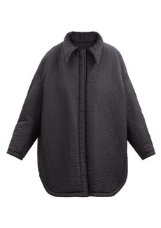 Raf Simons - Oversized Detachable-collar Wrinkled Coat - Womens - Black