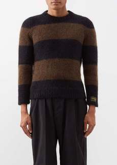Raf Simons - Striped Mohair-blend Sweater - Mens - Black Brown
