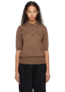 Raf Simons Brown Three-Button Polo