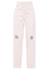Raf Simons Embroidered cotton-twill wide-leg trousers