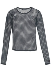 Raf simons long sleeve fishnet knit t-shirt