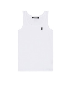 Raf Simons Tank Top With R Print And Leather Patch