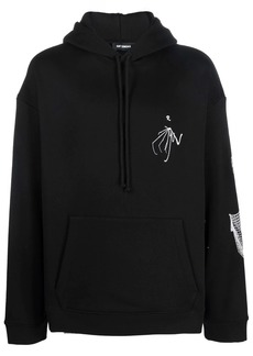 Raf Simons Skeleton-embroidered long-sleeve hoodie