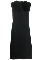 Raf Simons sleeveless logo-patch shift dress