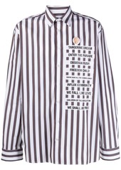Raf Simons slogan-print striped shirt