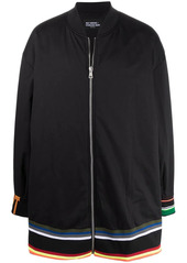 Raf Simons stripe-detail zip-fastening coat
