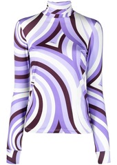 Raf Simons swirl print stretch-fit top