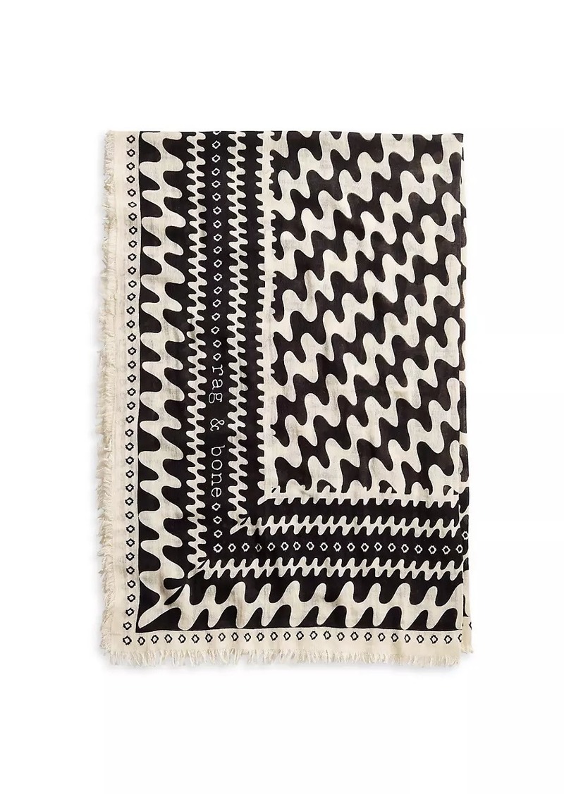 rag & bone Astra Swiggly Geometric Cotton Scarf