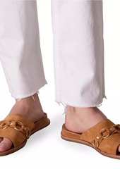 rag & bone Beau Chain-Embellished Suede Slide Sandals