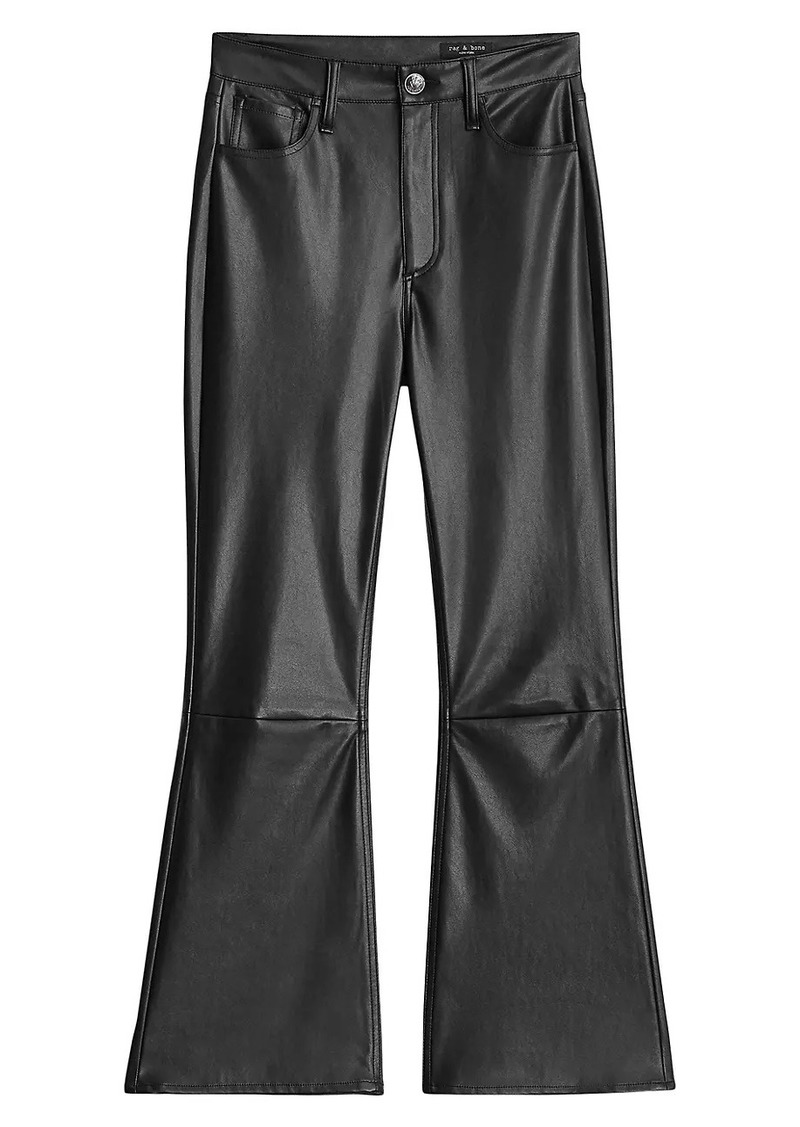 rag & bone Casey Faux-Leather Cropped Flare Pants