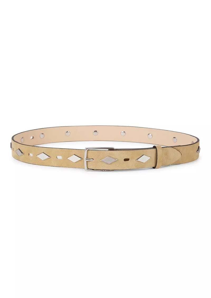 rag & bone Colin Studded Suede Belt