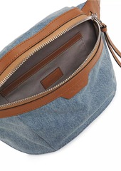rag & bone Commuter Leather-Trimmed Denim Belt Bag