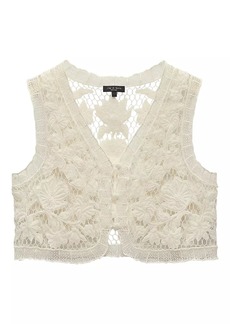 rag & bone Coralie Crochet Cropped Vest Top