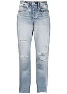 rag & bone cropped-leg distressed jeans
