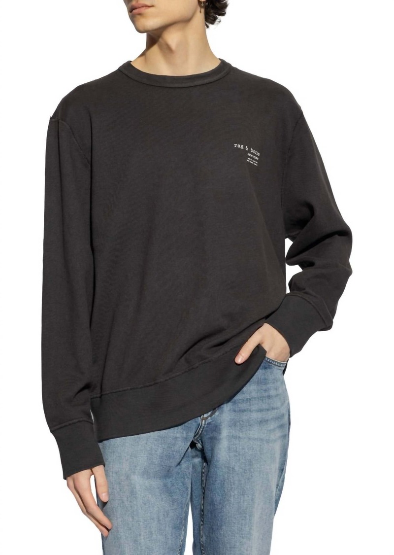 rag & bone Damon Cotton Logo Sweatshirt In Black