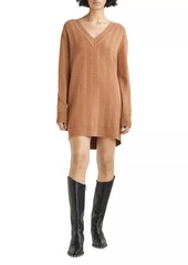 rag & bone Durham Herringbone-Knit Cashmere Minidress