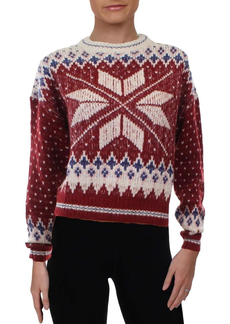 rag & bone Fran Womens Ribbed Knit Fair Isle Crewneck Sweater