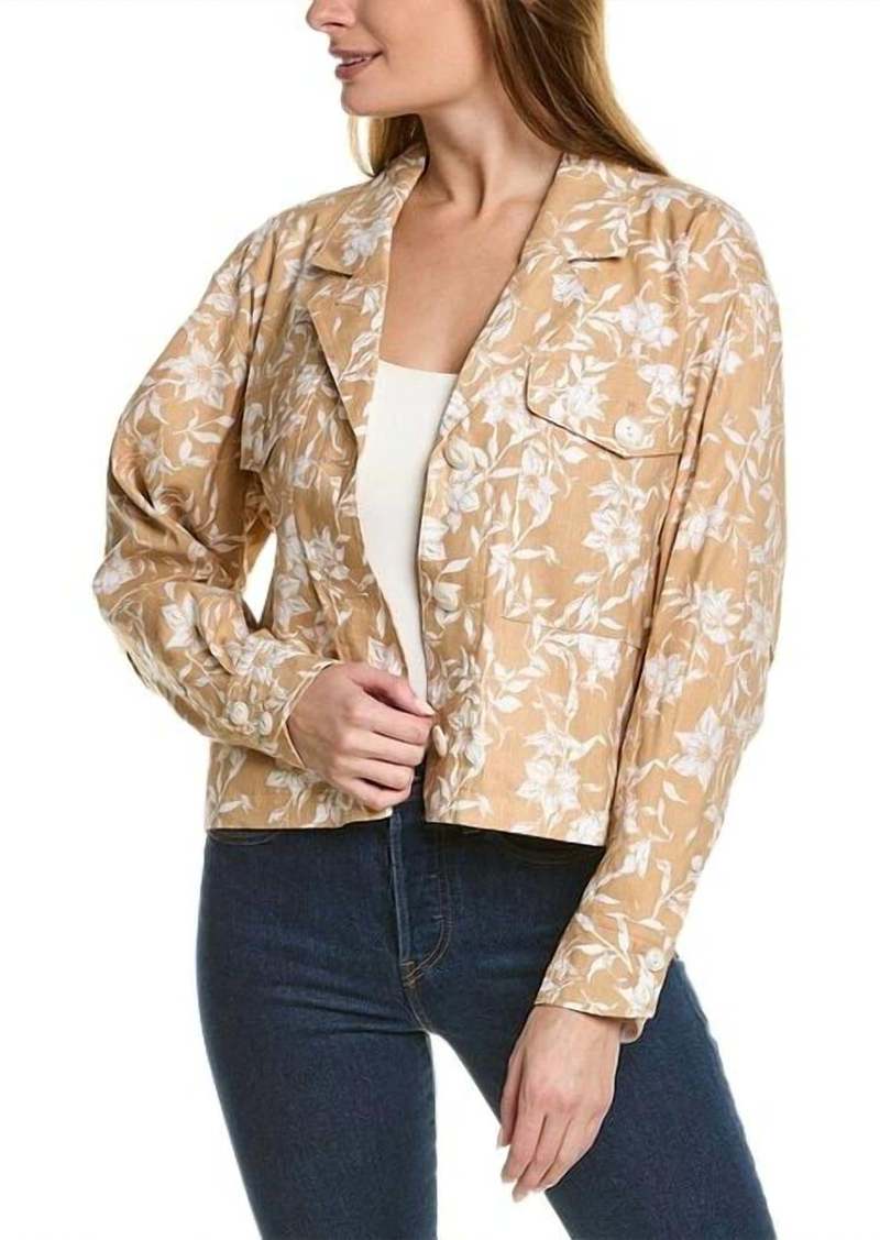 rag & bone Jessie Printed Linen Shirt Jacket In Beige Floral