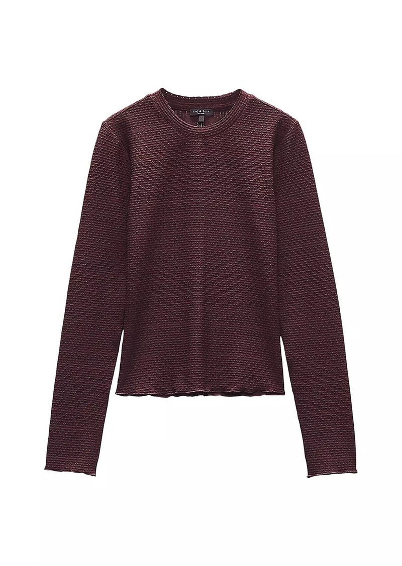 rag & bone Julia Textured-Knit Crewneck Sweater