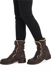 rag & bone Leather Buckled Moto Boots