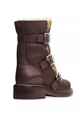 rag & bone Leather Buckled Moto Boots