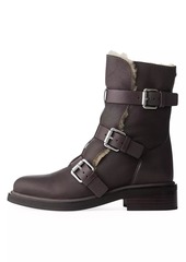 rag & bone Leather Buckled Moto Boots