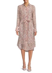 rag & bone Leona Paisley Silk Blend Midi Shirtdress