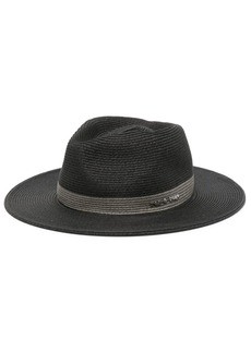 rag & bone logo-plaque woven Panama hat