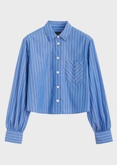 rag & bone Maxine Long-Sleeve Cropped Stripe Shirt