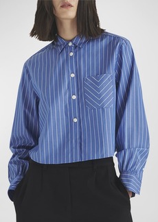 rag & bone Maxine Long-Sleeve Cropped Stripe Shirt