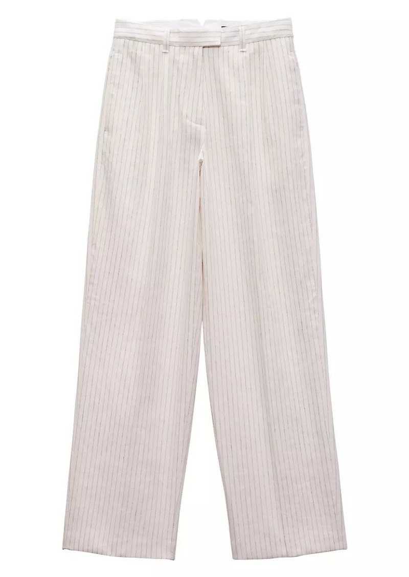 rag & bone Newman Stripe Cotton-Linen Pants