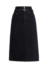 rag & bone Paperbag Waist Denim Midi Skirt