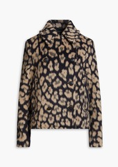 rag & bone - Alfie leopard-print brushed wool and alpaca-blend coat - Black - M