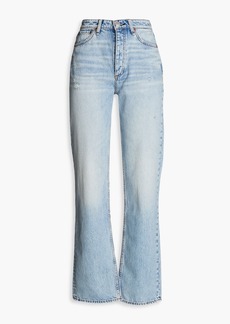 rag & bone - Alex distressed high-rise straight-leg jeans - Blue - 23
