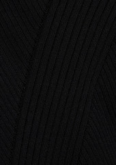 rag & bone - Asher lace-up ribbed-knit midi dress - Black - L