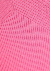 rag & bone - Asher lace-up ribbed-knit midi dress - Pink - M
