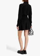 rag & bone - Bailey shirred crepe mini shirt dress - Black - XXS