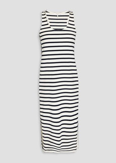 rag & bone - Bardot striped cotton-jersey midi dress - White - XXS