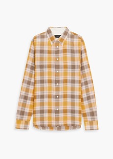 rag & bone - Beach checked crinkled cotton and TENCEL™-blend shirt - Yellow - XS