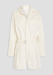 rag & bone - Belted pleated cotton playsuit - White - L