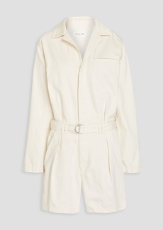 rag & bone - Belted pleated cotton playsuit - White - XXS
