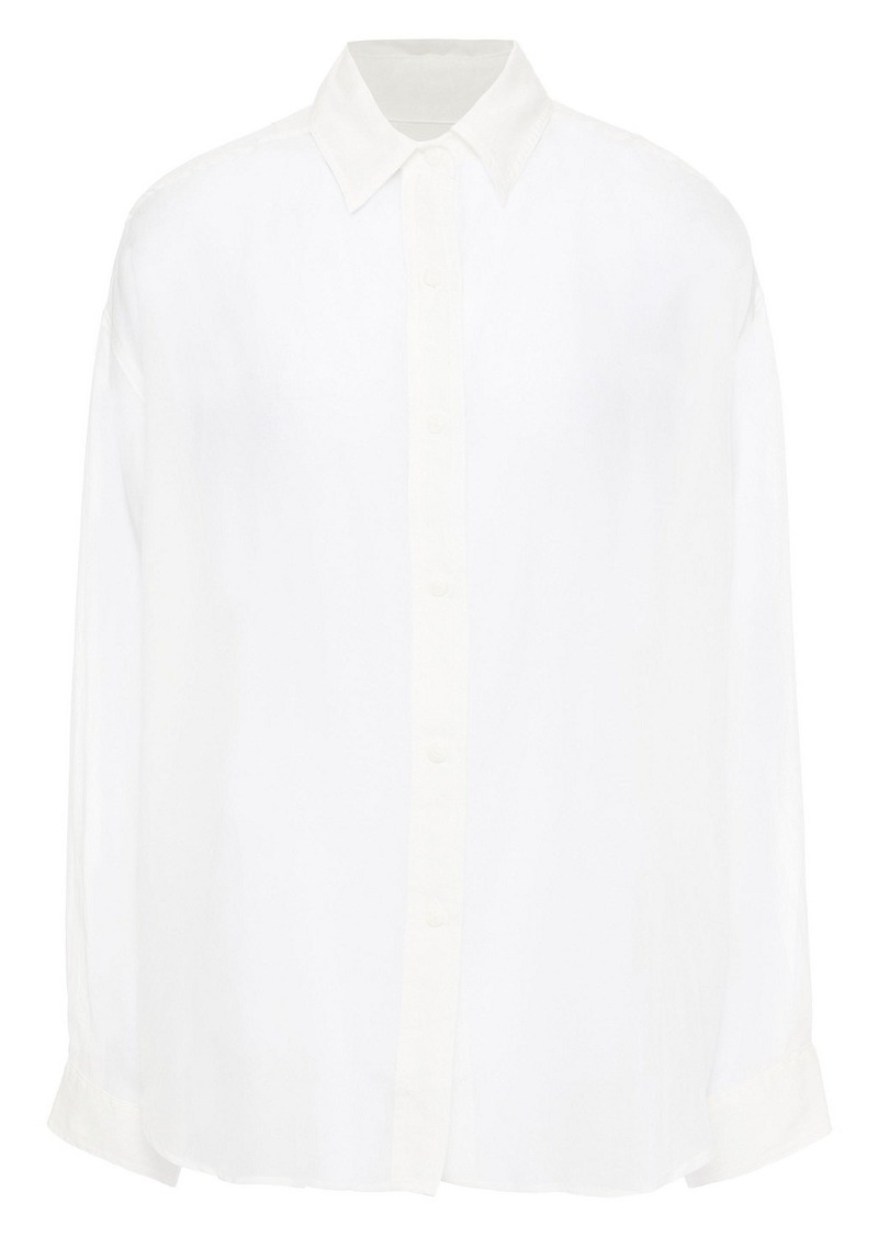 rag & bone - Boyfriend oversized cotton-blend voile shirt - White - XS