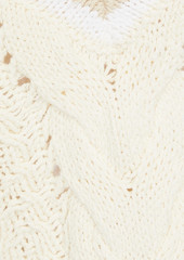 rag & bone - Brandi striped cable-knit cotton-blend sweater - White - M