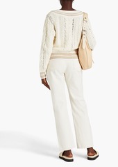 rag & bone - Brandi striped cable-knit cotton-blend sweater - White - M